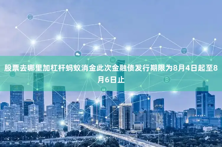 股票去哪里加杠杆蚂蚁消金此次金融债发行期限为8月4日起至8月6日止